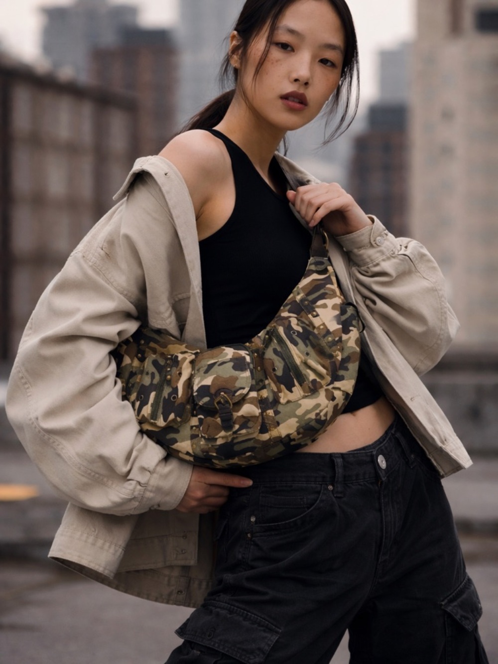 BDG Camo Shoulder Bag Urban Outfitters Utility Streetwear Chic